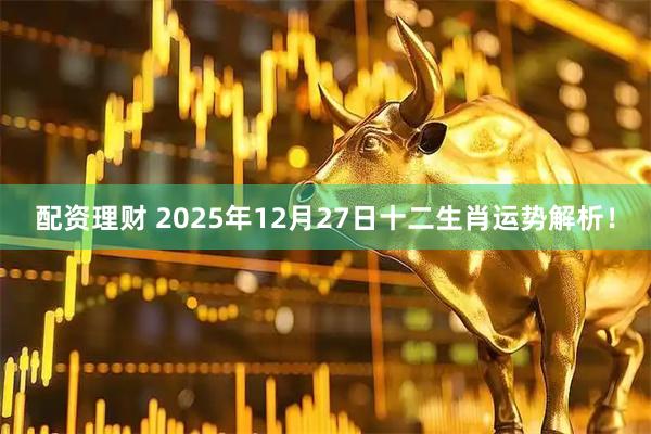 配资理财 2025年12月27日十二生肖运势解析！